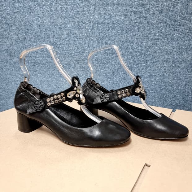 토리버치 천연가죽 메리제인 힐 펌프스 구두 (240/7M) 상태좋음