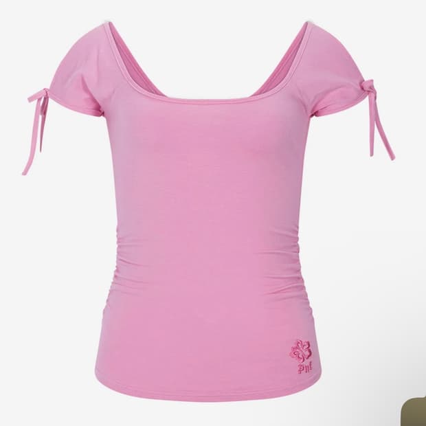 플리즈노팔로우 Vane Shirring Short Sleeve Top