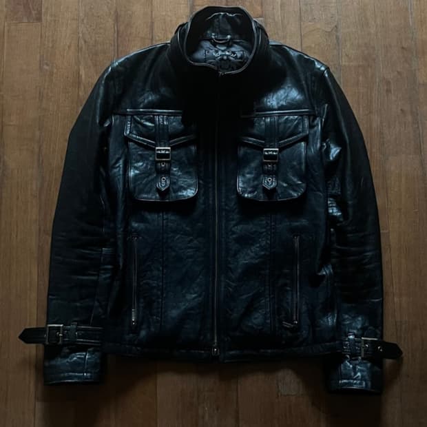 tornado mart goat skin leather jacket