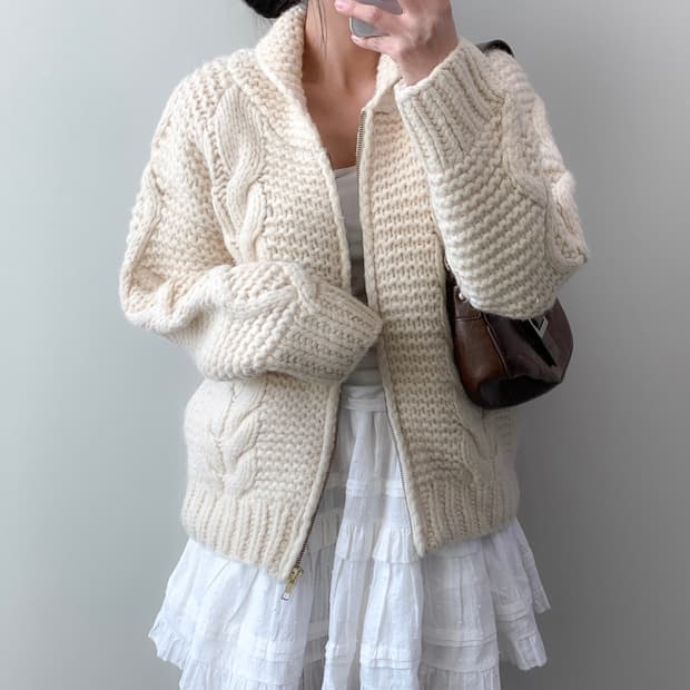 빈티지 니트 집업