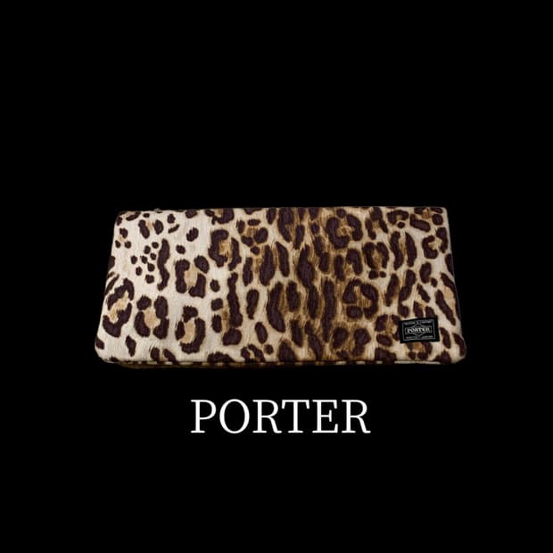 HEAD PORTER 레오파드 패턴 클러치 백