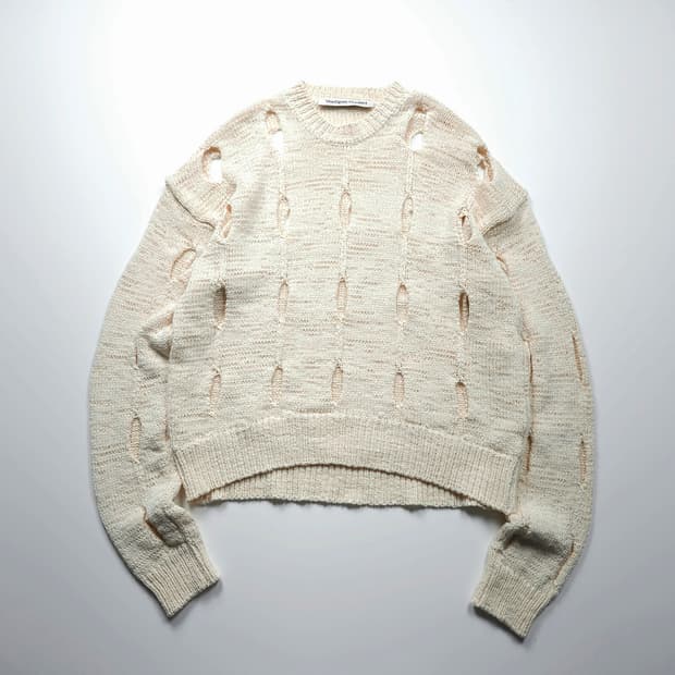 오픈와이와이 컷아웃 박시핏 스웨터 크림 (L)