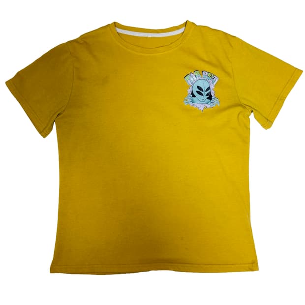 빈티지 에일리언 FAT OUT 포인트 머스타드 티셔츠 M