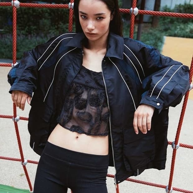 유센틱 라인 캐주얼 집업 점퍼 블랙