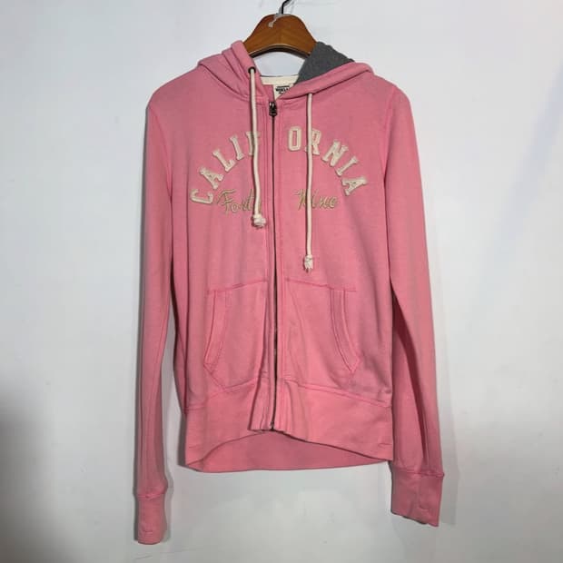 후아유 핑크 후드집업