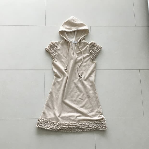 ruffle sleeve hoodie dress