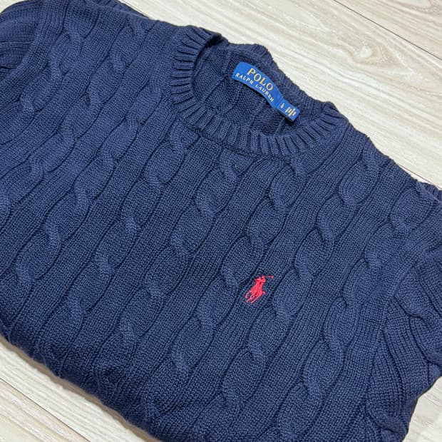 폴로 랄프로렌 케이블 니트 네이비