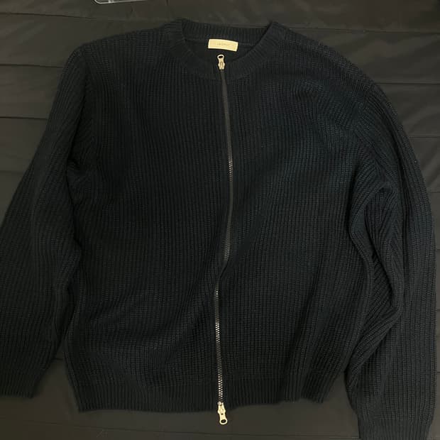 네이비 니트 집업