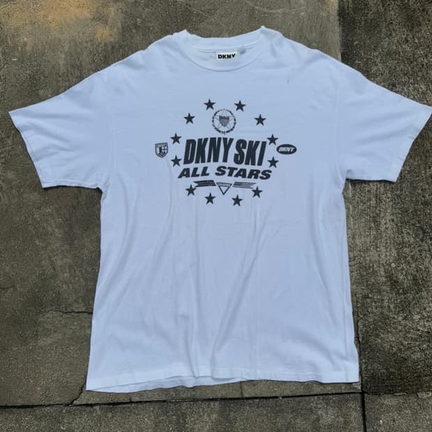 [XL] 90s DKNY 프린트 반팔티