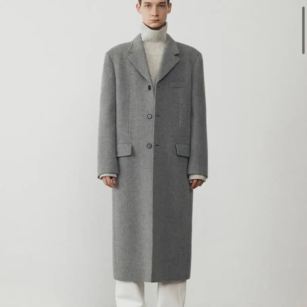 던스트 3버튼 코트 멜란지 그레이 M