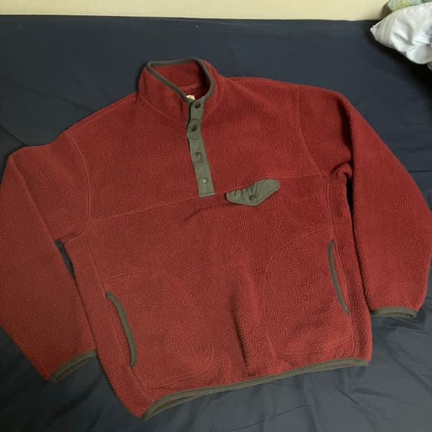 와일드브릭스 플리스 풀오버 와인 L