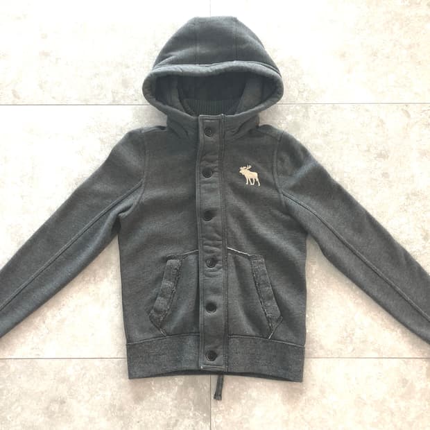 아베크롬비 그레이 후드 집업