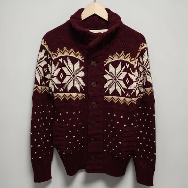 95 Abercrombie 아베크롬비 노르딕 숄카라 니트 가디건