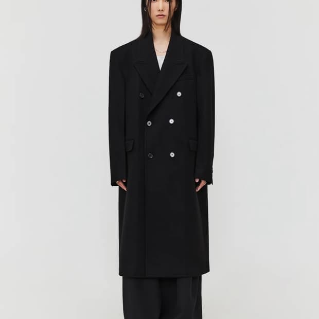 엘무드 엘르 하우스 더블 코트 블랙 46