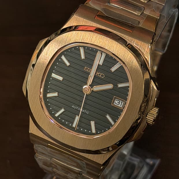 세이코 MOD 노틸러스 로즈골드 검판 오토매틱 시계