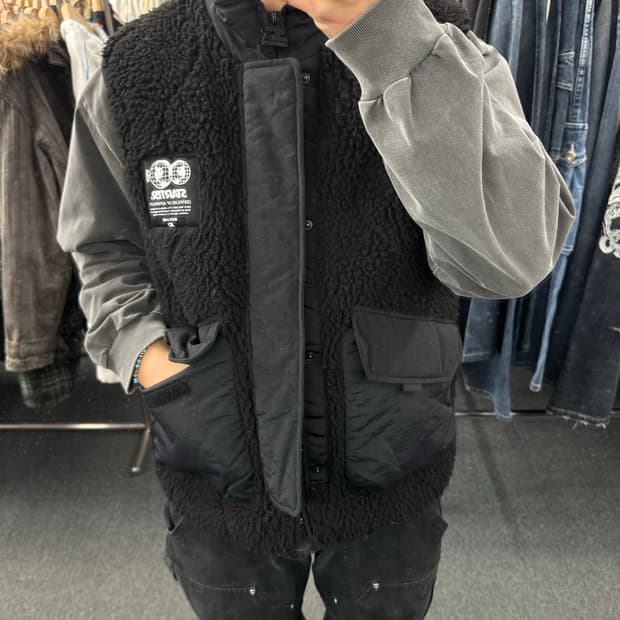 L)스타터 빈티지 셰르파 조끼 패딩