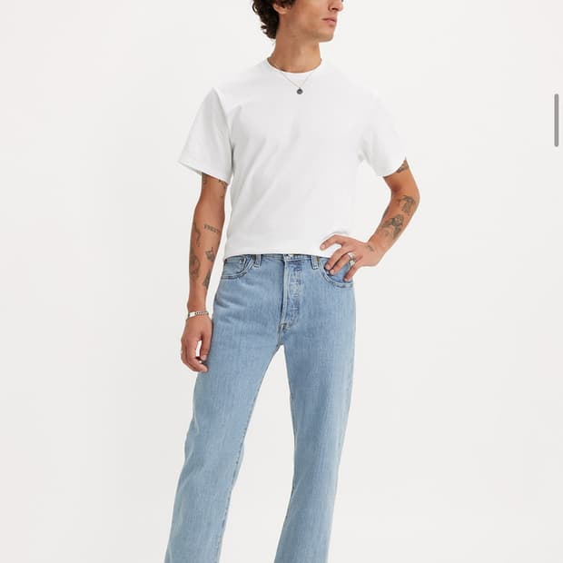 리바이스 501 오리지널 핏 진 라이트 인디고