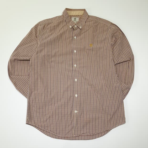 CL754 L 팀버랜드 슬림핏 마이크로 체크 버튼다운 셔츠 남방