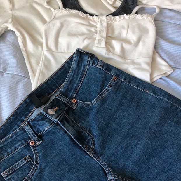 H&M 로우라이즈 부츠컷 데님팬츠