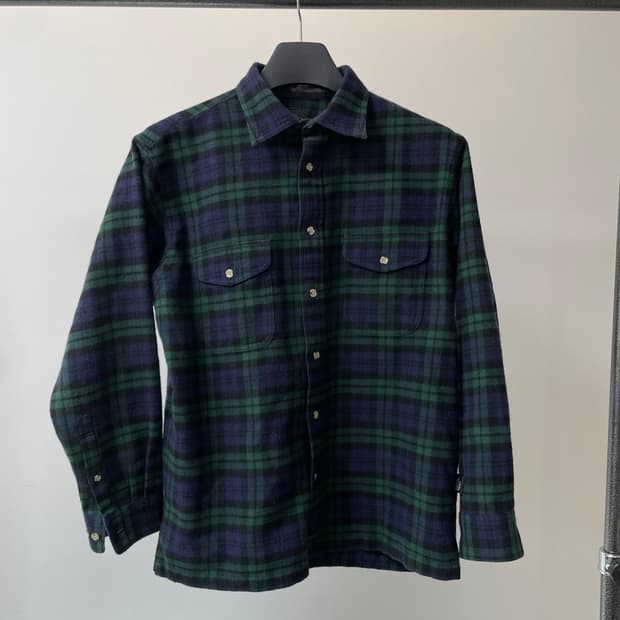 (M) 노스페이스 일본판 타탄체크 블랙와치 투포켓 셔츠