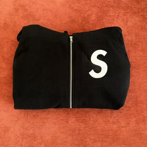 슈프림 S로고 블랙 xxl