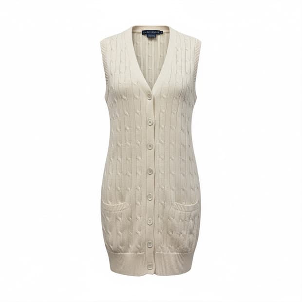 랄프로렌 (W) 슬리브리스 케이블 니트 가디건