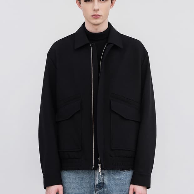 (L) 드로우핏 오블리크 울 트러커 자켓 블루종 [BLACK] 판매