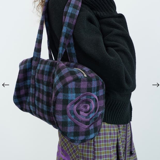 ENZOBLUES 피치 체크 더플 백 (퍼플)