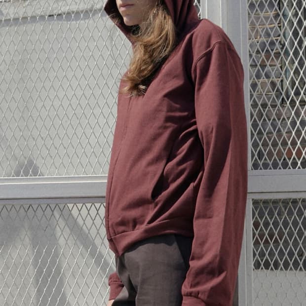 머듈 후드집업 버건디 1사이즈