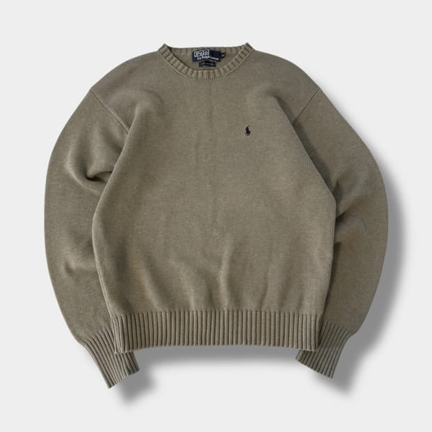 폴로 랄프로렌 90‘s 카키 해비코튼 니트