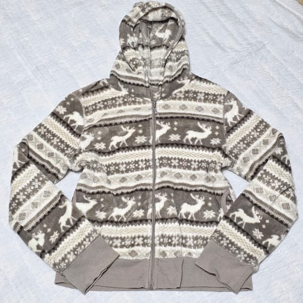 일본빈티지) 노르딕 모리걸 라떼갸루 후리스 후드집업