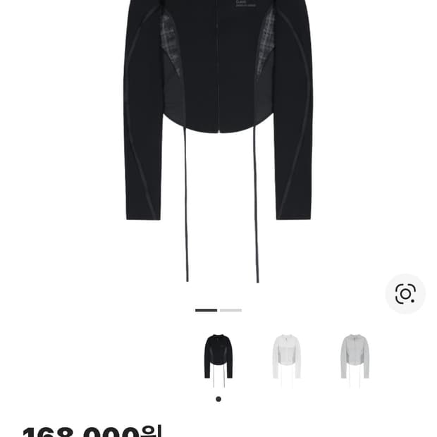 오호스 스트랩 트리밍 패턴 자켓 블랙