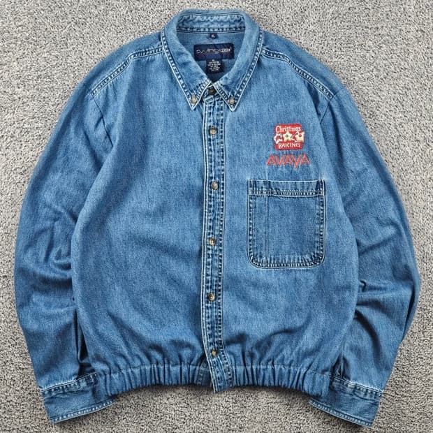 SWINGSTER 크롭 밴딩 커스텀 데님 셔츠 ( XL ) / 11638