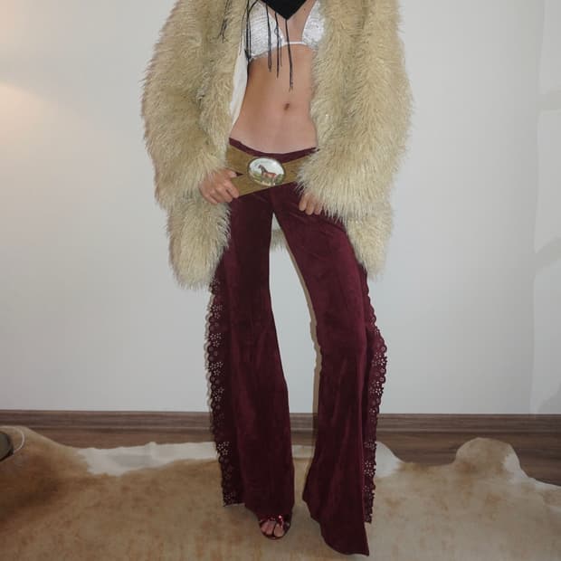 스컬프터 faux fur middle jarket beige (S-M)