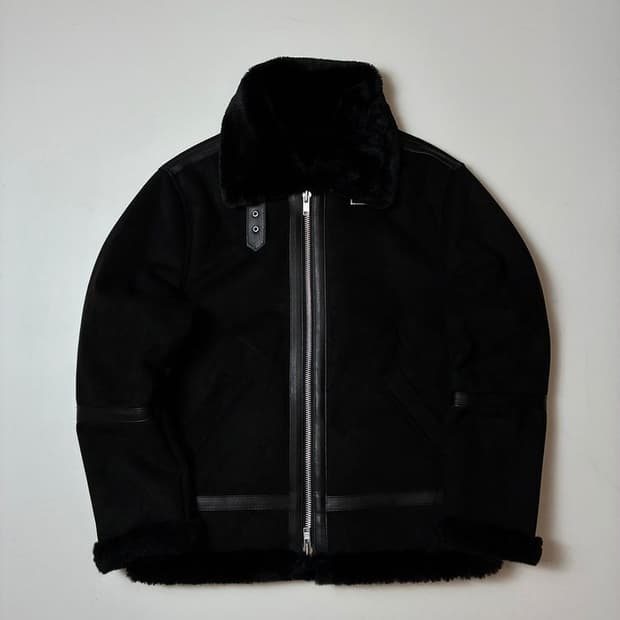 도프제이슨 솔리드 스웨이드 무톤 무스탕 자켓 PN8204