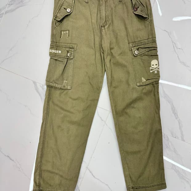 •Japanese vintage 올리브 카고 데님 팬츠