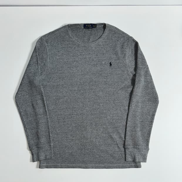 폴로 와플 롱슬리브 보카시 그레이 루브핏 L-XL