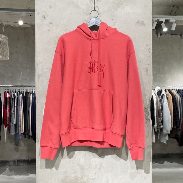 스투시 로즈 스탁 로고 아플리케 후디