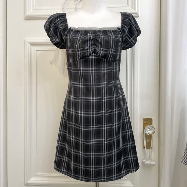 charcoal check shirring point lovely opc