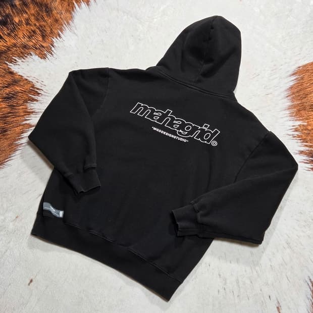 마하그리드 오버핏 블랙 후드티
