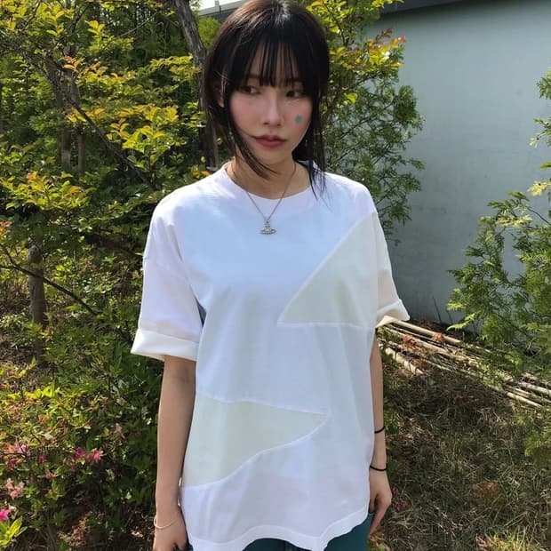 DIESEL White Panel Design Tee