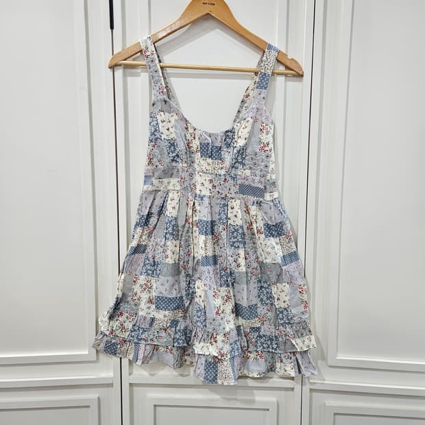 패치워크 플라워 나시 원피스