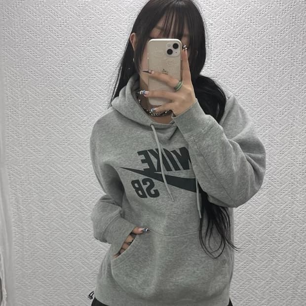 나이키SB 올드스쿨 프린팅 오버핏 약기모 후드티 M C07802