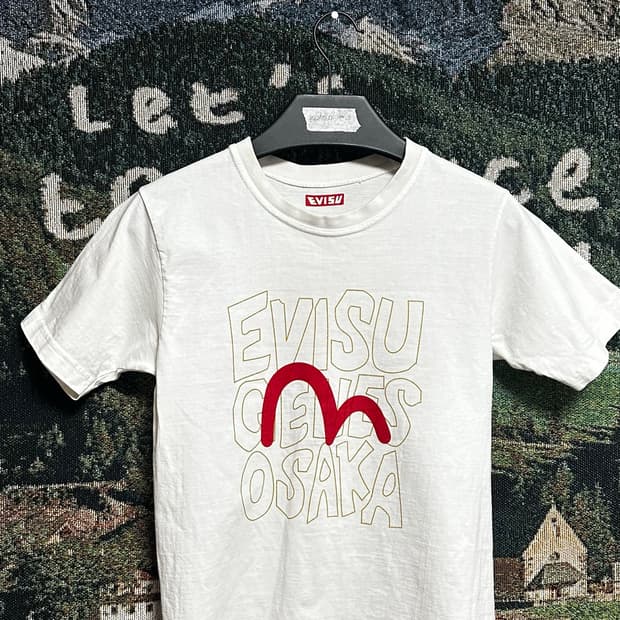 EVISU 오사카 로고 그래픽 반팔 티셔츠