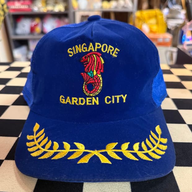 VINTAGE SINGAPORE  MESH CAP BLUE