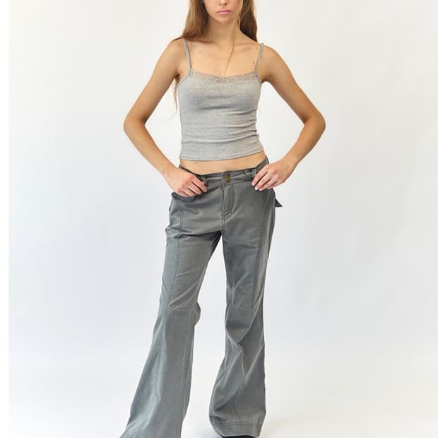 익스파이어드걸 세미 플레어 팬츠 차콜 S