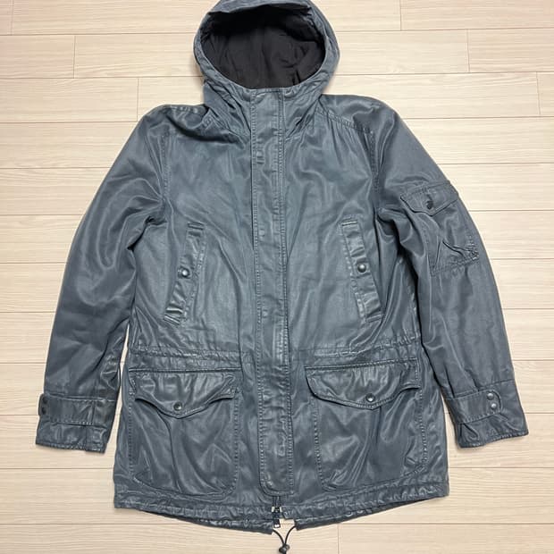 A|X 아르마니 익스체인지 워시드 후드 파카 / 밀리터리 그레이 / M 