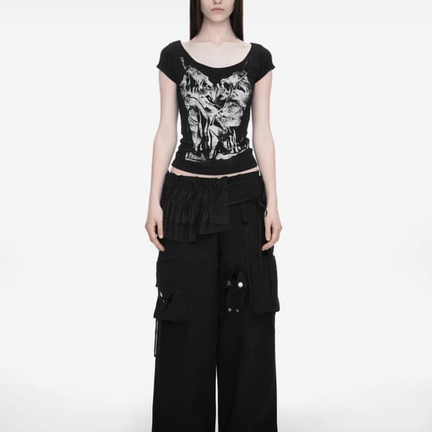NACHE(나체) STRAP WIDE CARGO PANTS