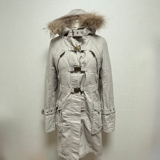 빈티지 아이보리 퍼 코트 자켓