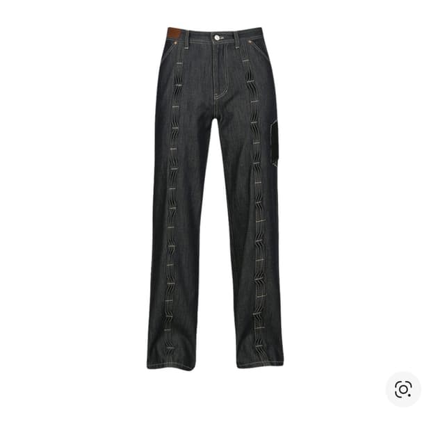 34)앤더슨벨 패치워크 웨이브턱 데님팬츠